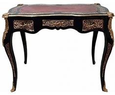 Casa Padrino scrivania Stile Barocco in Stile Francese Nero/Rosso/Ottone - Scrivania Fatta a Mano in Stile Antico - Mobili per Ufficio in Stile Barocco