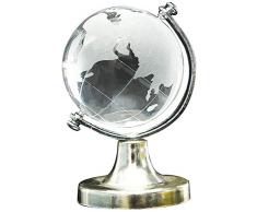 Hinleise Fermacarte in vetro con cristallo smerigliato World Globe fermacarte per la casa o la scrivania per matrimoni