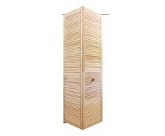 ONLYWOOD Ante per armadio a muro persiana da Interni 71 x 205 cm - Kit porta a libro in Legno Grezzo compreso di binario - Ante armadio a muro fai da te montaggio facile