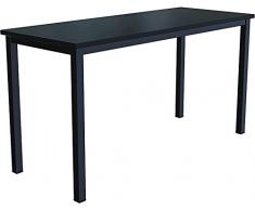 Scrivania Tavolo da Pranzo Fisso in Legno Con Gambe In Metallo Computer PC Mobile Desk Da Ufficio Studio Sala da Pranzo Soggiorno Salotto Cucina, Moderno Elegante Elko (120 x 60 x 75 Cm, Black)