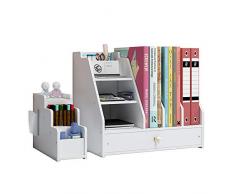 Organizer da scrivania per ufficio fai da te bianco con cassetto per casa, ufficio e scuola (PB01)
