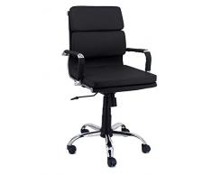 Italian Concept Mito Poltrona Dirigenziale In Finta Pelle, 57 X 60 X 93/101, Nero/Cromato