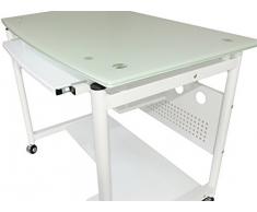 YELLOO Tavolo SCRIVANIA Computer BIANCA Mod. WHEEL WHITE CON RUOTE Studio Ufficio Camera Salotto
