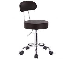 WOLTU BH34br-1 Sedia Ufficio Scrivania Sgabelli con Schienale imbottito Similpelle Cromato Regolabile Girevole Moderni Marrone set 1