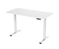 E.For.U® Scrivania Regolabile Altezza Scrivania Motorizzata 160x80cm, Due Motori Elettrici, Due Gambe in Acciaio Regolabili su Due Livelli (Bianco), Piano Bianco, 4 Posizioni Memorizzabili DT20L