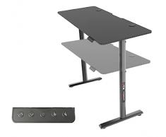 ZStyle Scrivania regolabile in altezza elettrica motorizzata standing desk gaming da gioco laptop pc ergonomica carbon look sit - stand seduto - in piedi postazione carbonio tavolo studio gioco gamer