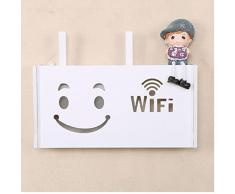 Router Stoccaggio Scaffale per Pareti WiFi Cremagliera Appeso Scatole Desktop Scatola del Desktop Stand/Scaffale per Home Office Legno Plastica