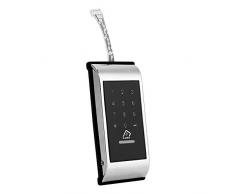 Yosoo Lucchetto tattile, senza chiave, serratura a tastiera da armadietto di sicurezza elettronico, in lega di zinco, per armadio, ufficio, casa, con accessori, 11,5 x 5,35 cm argento