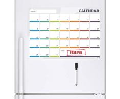 CKB LTD® 31 Day-Calendario Magnetico per Frigorifero/Lavagna Magnetica Bianca con Marcatore Cancellabile A Secco & Pen-Magnet Whiteboard Memo-Office-Bacheca Agenda Planner Giornaliera