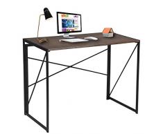 coavas Pieghevole Scrivania PC in legno Pieghevole Tavolo da studio Scrivania Pieghevole Scrivania per computer per casa e ufficio Scrivania 100 * 50 cm Marrone