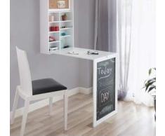 InnovaGoods Scrivania Pieghevole da Parete, Legno, Bianco, 80x50x18 cm