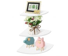 Dioche Scaffale angolare bianco, mensola angolare da parete, supporto angolare Mensola angolare portaoggetti a parete stile moderno, adatto per Home Office