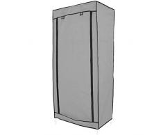 PrimeMatik - Armadio Guardaroba in Acciaio Tessuto 70 x 45 x 155 cm Grigio con serranda