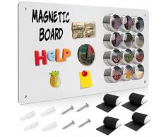 Raweao Lavagna Magnetica, Bacheca da Parete, Lavagna Cucina da Appendere, Bacheche Portaoggetti per Calamite Lettere Foto Giocattoli Spezie, Ideale per Parete Frigorifero 30x45x0,08cm