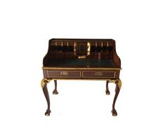 Rokoko - Scrivania da toletta, stile antico barocco Louis, in seta Renaissance, 102 x 108 x 58 cm (L x A x P), colore noce