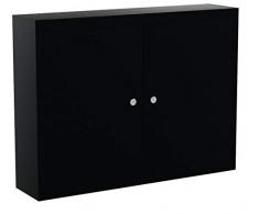 Festnight Armadio Schedario Ufficio,Armadio Archivio Documenti per Ufficio in Metallo,Armadio Ufficio a Parete in Metallo Stile Indutriale 80x19x60 cm Nero