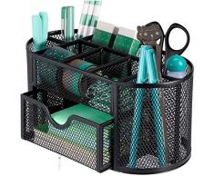Portapenne da Scrivania, Netume Portamatite da Scrivania/Organizer Scrivania/ Porta Penne Scrivania/ Portaoggetti da Scrivania per Organizer Cancelleria,Accessori Scrivania per Ufficio Casa, Nero