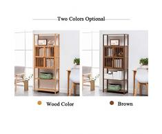 CHERCAND da Terra Libreria Legno Massello Scaffale Multiuso Mobili di Stoccaggio Decorazione Scaffale di Stoccaggio del Libro per Camera da Letto Home Office-b 71x173x28cm(28x68x11inch)