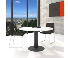 Optima - Tavolo rotondo per riunioni, Ø 120 cm, colore: Bianco