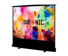Duronic FPS80 /43 schermo di proiezione 80" formato 4:3 / 163 X 122 cm - telo proiettore retrattile auto-portante per videoproiettore Full HD 3D 4K - Home cinema home theater ufficio