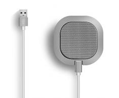 SiZHENG Alta sensibilità del Microfono del Computer omnidirezionale USB -42dB Plug Play Tavolo Portatile per Windows, Computer, Desktop, riunioni (Argento)