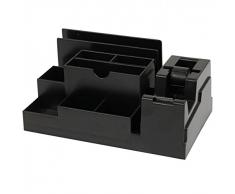 Organizer Organizzatore Da Scrivania Per Ufficio Con 17 Accessori Cancelleria Desk Organizer Multifunzionale Con Tiranastro Portaoggetti Portapenne Colore Nero Elegante Top Write