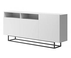 3xEliving Loobo 180 - Cassettiera per il soggiorno. Cassettiera per lufficio bianco