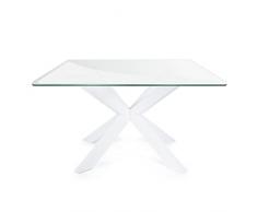 Magnetic Mobel Gambe Del Tavolo Atal Telaio Trasversale Corse Del Tavolo Acciaio Metallo Tavolo Da Pranzo Scrivania Tavolo Da Conferenza - Per Piani Di Tavolo In Vetro (Bianco, 120x120 cm)