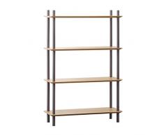 Librerie Industrial Bookshelf Librerie Semplice Combinazione e mensole di Libro da Terra scaffalature unità di Soggiorno Camera da Letto e Home Office Scaffale Libreria (Size : 4-Tier)