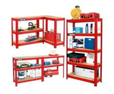 CLARKE SCAFFALATURA SENZA BULLONI 150Kg 5 MENSOLA ROSSO 800x300x1500