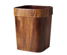 BESPORTBLE Pattumiera 14L Pattumiera in Legno Vintage Pattumiera Quadrata Pattumiera Pattumiera Pattumiera per Cucina di Casa Bagno Ufficio
