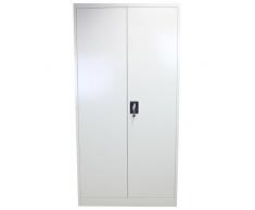 Monster Shop armadietto per Ufficio a 2 Ante, in Metallo, con Serratura, Colore: Grigio Chiaro, 180 cm