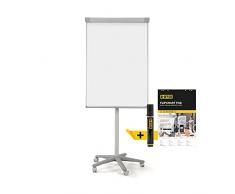 Bi-Office Lavagna Portablocco Mobile Smart, Lavagna a Fogli Mobili Portatile Con Cornice Grigia, Superficie Magnetica, Dimensioni Panello Euro 700 x 1000 mm