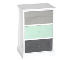 King Home C656178 Cassettiera 3 Cassetti Multicolor, 42X32X63H