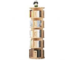 Librerie Scaffale Girevole a 360 Gradi, Libreria impilabile con espositore autoportante in Legno massello per Studio del Soggiorno dellhome Office (Color : Brown, Size : 50 * 160cm)