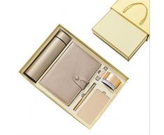 JUNMIN Set da Regalo dAffari, con Tazza di Thermos, diario, Penna, Altoparlante Bluetooth, Banca di Potenza Mobile, Disco U, Set di Forniture per Ufficio, Regalo per Padre e Marito
