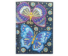 Porta passaporto in pelle con diamanti 5D fai da te a forma speciale di cristallo con strass pittura da viaggio passaporto protettiva per ufficio scrivania organizzatori e accessori (A, taglia unica)