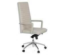 HJH Office Lenga Sedia da Ufficio/Poltrona Presidenziale, Pelle, Grigio