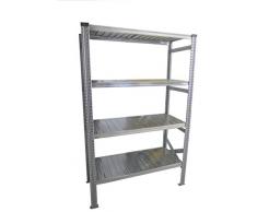 MODULO INIZIALE - scaffalatura da magazzino zincata H 300 cm , L 150 cm , PROF. 80 cm , con 5 ripiani , PORTATA OGNUNO 130 Kg