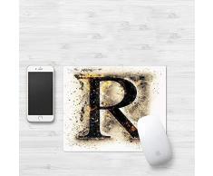 Tappetino Mouse Gaming [32 x 25 cm],Lettera R, maiuscola R in mostra barocca Fonemi fenomenali della,Con Impermeabile Antiscivolo Base di Gomma, Tappetino Scrivania Supporto per Computer, PC e Laptop