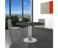 Weber Büro Optima - Tavolo rotondo per riunioni, Ø 120 cm, telaio argentato, colore: Antracite