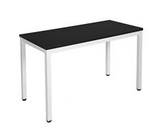 VASAGLE Scrivania per Computer Tavolo da Scrittura per la Casa e LUfficio Grande Superficie Stile Moderno 120 x 60 x 76 cm Nero, Bianco LWD64B