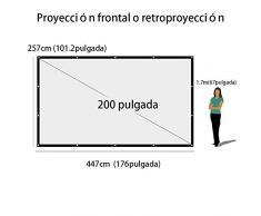 Schermo di proiezione, NIERBO Home Cinema Projector 200 pollici Schermo Proiezione 447x257 cm, Schermata Pieghevole Portatile dello Schermo del Tessuto Proiettori Videoproiettore Portatile Pieghevole Screen per Home Cinema Proiettore Universale