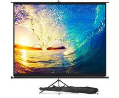 Telo Proiettore 100-120 Pollici - Porta il Cinema a Casa Tua con Questo Schermo per Proiettore - Regolabile da 4:3 a 16:9 Telo per Proiettore Portatile per Interni ed Esterni