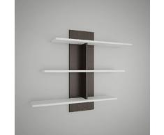 Homemania Mensola Muhu, Per Casa, Camera, Ufficio, Salotto, Studio - Scaffale, Bianco (Bianco/Wenge), 20 x 90 x 111 cm