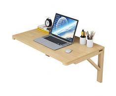 Tavolo ribaltabile da parete Tavolo da pranzo pieghevole in legno massello Scrivania Natura semplice Home Office Scrivania da parete in legno Tavolo da computer Scrivania da studio (120 * 50cm/47 * 20