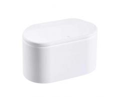 fuguzhu Spazzatura da Tavolo con Coperchio, Mini Pattumiera da Tavolo con Apertura A 90 °, Cestino da Scrivania per Casa, Cucina O Scrivania da Ufficio (Bianca)