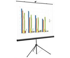 Schermo Proiettore Provis 100 Pollici 180X180CM - Modello Treppiede - Formato 4:3 16:9 16:10 21:9 - Telo Proiettore 2mt Pannello 2 metri - Videoproiettore Schermo Proiezione 4K Full HD