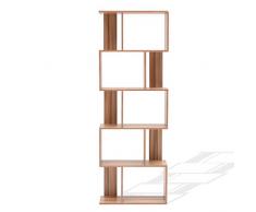 Rebecca Mobili Libreria Scaffale 5 Mensole Legno Marrone Arredamento Moderno Sala Ufficio - Misure: 169 x 60 x 24 cm (HxLxP) - Art. RE4790