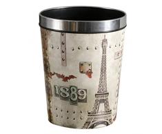 MAJOZ 12L Cestino Spazzatura in PU – Pattumiera per Carta e Anche per Raccolta differenziata - Cestino per la Carta per Il Bagno, l’Ufficio o la cameretta, 24 x 24 x 31,5cm (Modello di Torre)